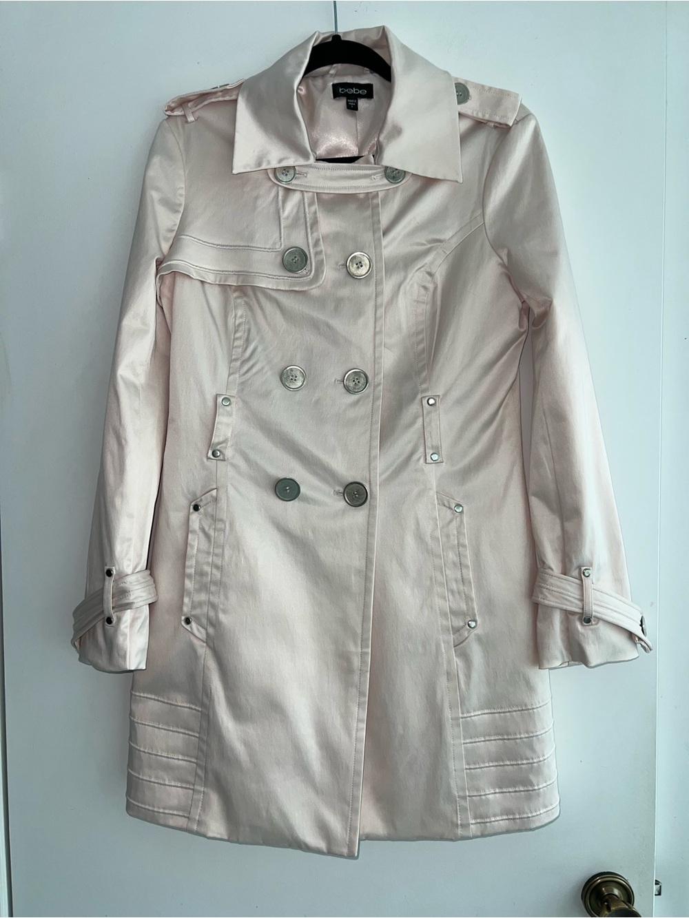 Bebe Pale Pink Trench Coat